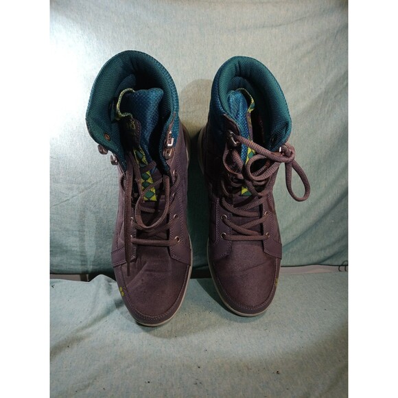 Ryka womens shoes hitops sneakers lace green aurora gray 8W quilted comfort - Picture 2 of 6